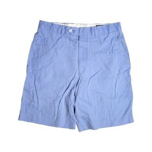 Daniel Cremieux Flat Front Cotton Shorts Light Blue Size 32